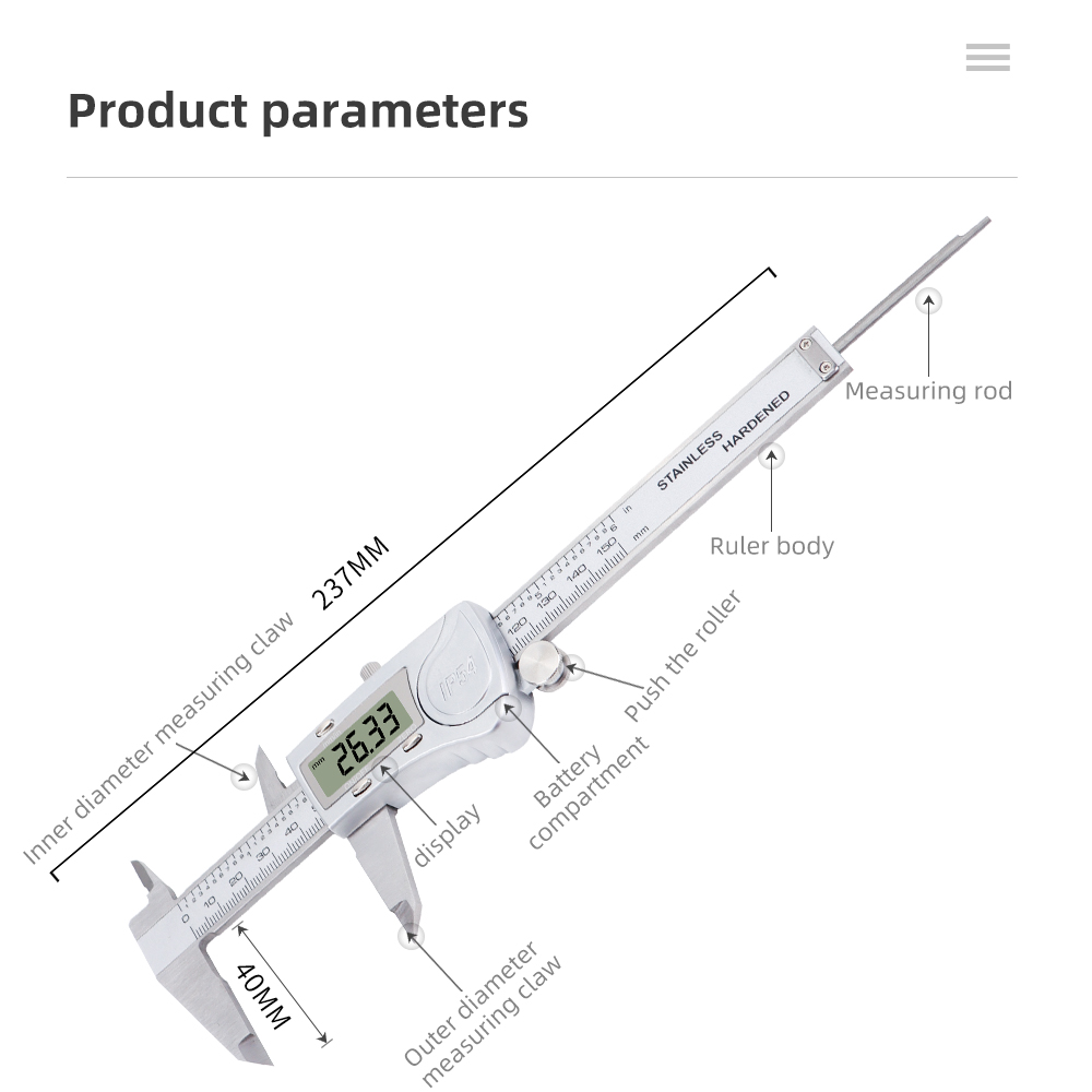 Jangka Sorong Digital Baja Tah - Digital Caliper 150Mm Stainless Steel ulasan dan harga
