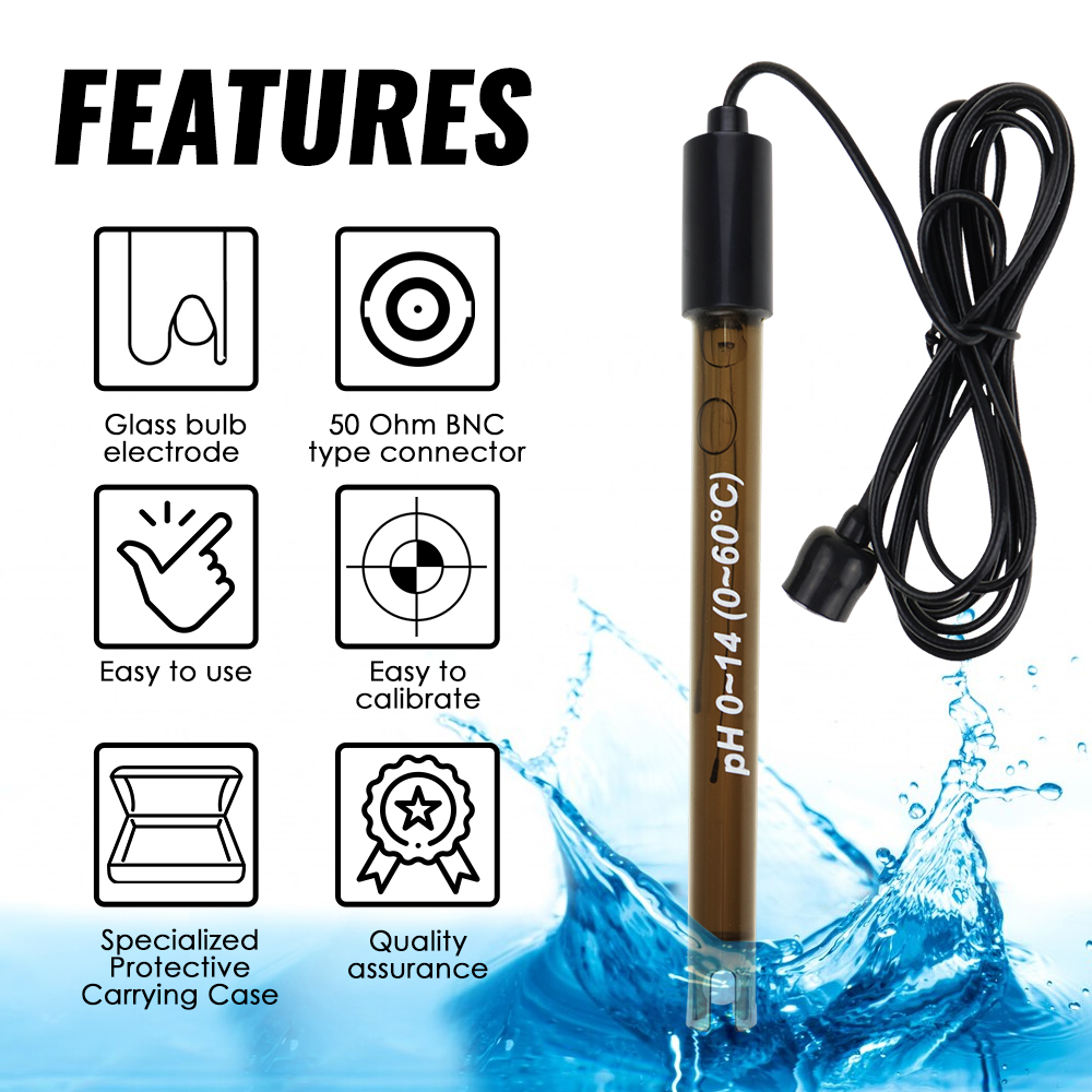 Ph Meter Ph Sonde Pool BNC tip - Ph Meter Digital Water Tester ulasan dan harga