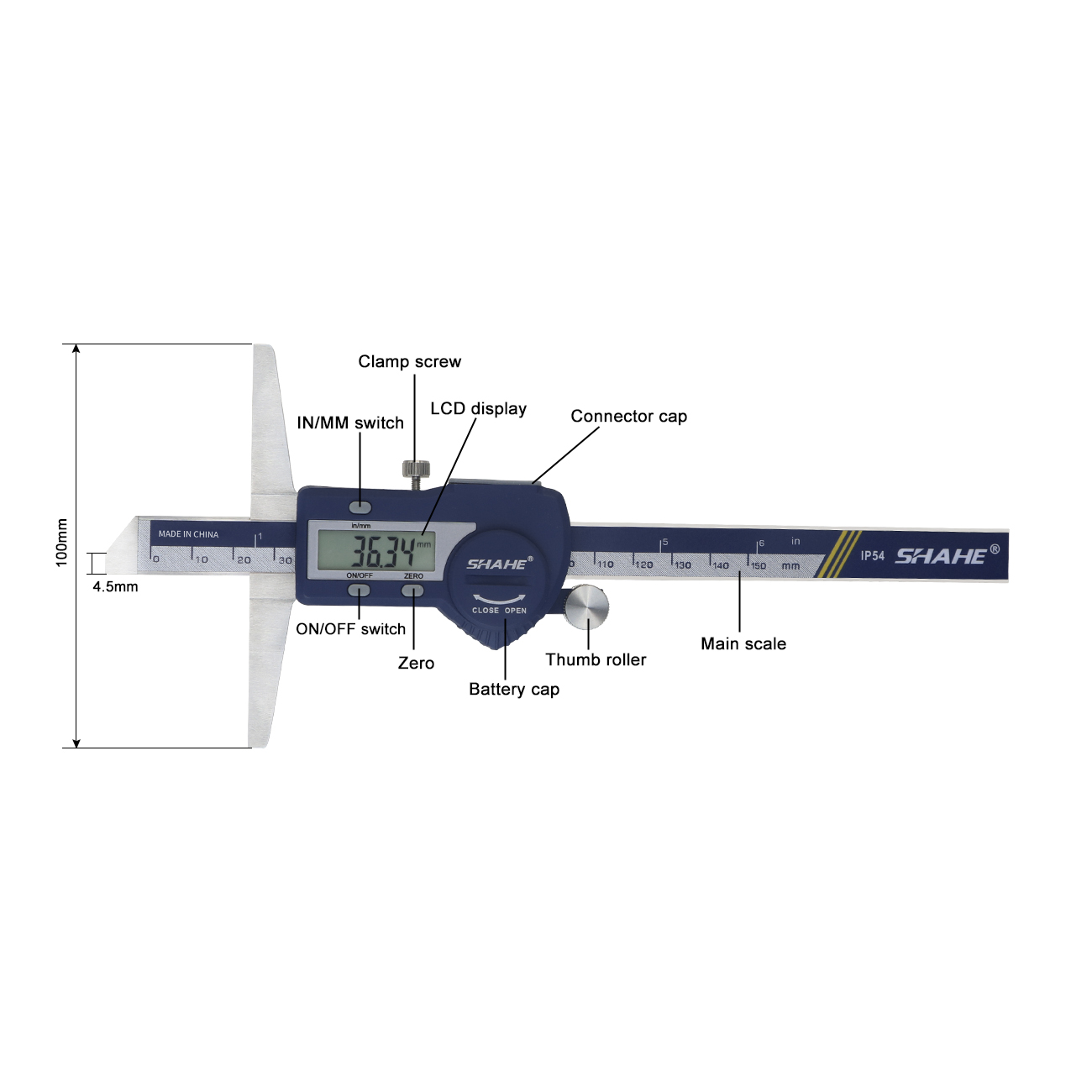 SHAHE Caliper kedalaman Digita - Digital Caliper 150Mm Stainless Steel ulasan dan harga